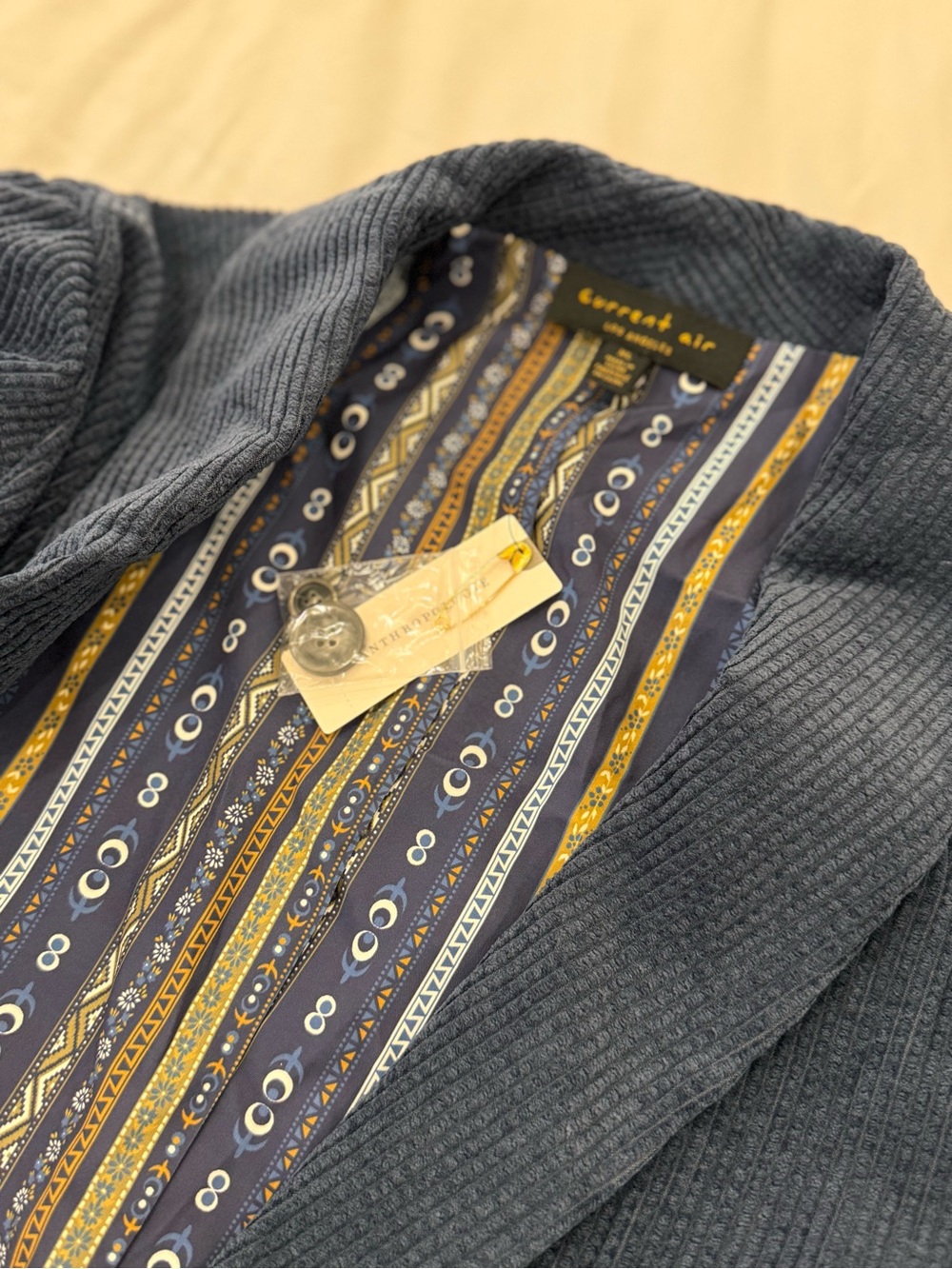 Anthropologie Navy Blue Corded Blazer - Picture 6 of 8